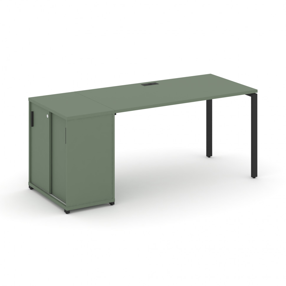 Concept Стол рабочий с опорным шкафом-купе CN.SP-236 B Кобо/Металл Черный 2000*720*750 Concept Стол рабочий с опорным шкафом-купе CN.SP-236 B Кобо/Металл Черный 2000*720*750