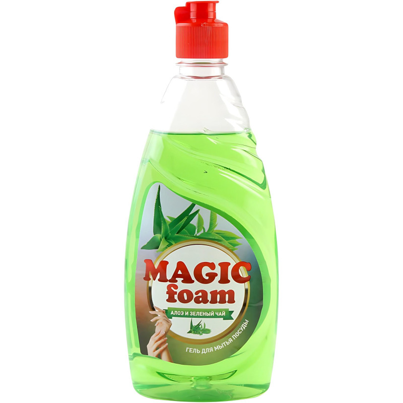 Средство для мытья посуды MAGIC FOAM Алоэ-Вера и зеленый чай  500гр