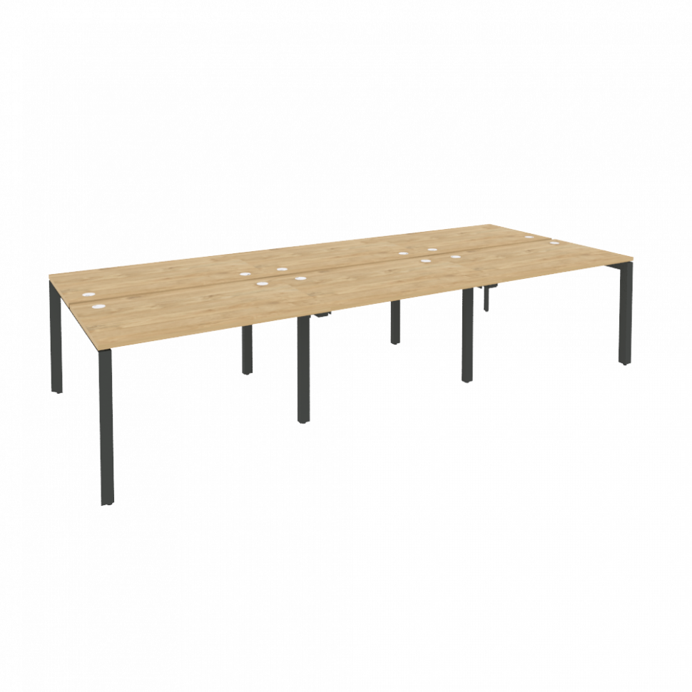 Onix Рабочая станция на П-образном м/к O.MP-D.RS-6.2.7 Тиквуд Светлый/Металл Антрацит 3540*1475*750