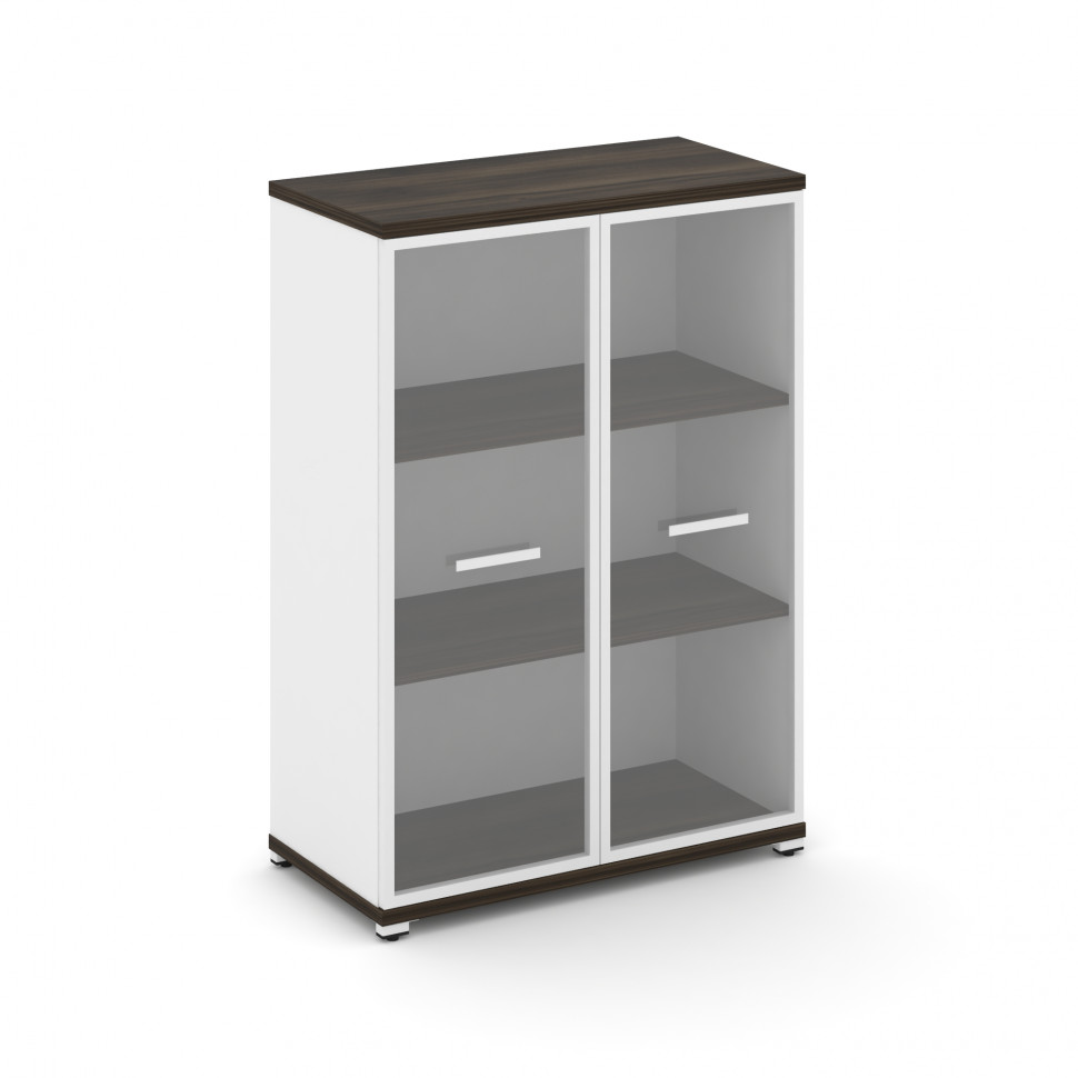 Concept Шкаф 1 широкая секция, 3 ниши CN.STS-316 RPW W Дуб Мали/Белый Бриллиант/Металл Белый/Прозрач