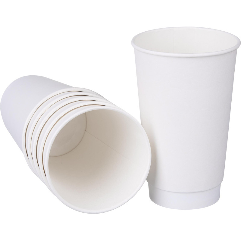 Стакан одноразовый  бум. 2-сл 400мл d-90мм белый, Комус, 25шт/уп