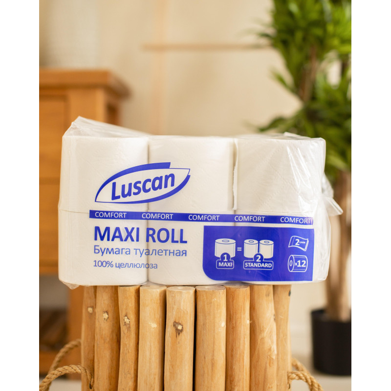 Бумага туалетная Luscan ComfortMax 2сл бел цел 50м 400л 12рул/уп