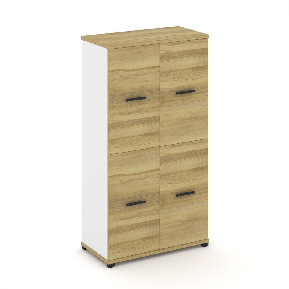 Concept Шкаф 1 широкая секция, 4 ниши CN.STS-412 B Дуб Винченцо/Белый Бриллиант/Металл Черный 836*42