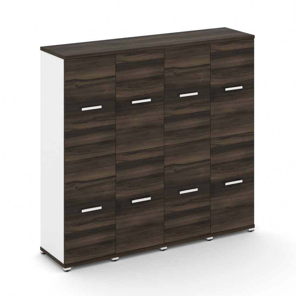 Concept Шкаф 4 узкие секции, 4 ниши CN.STU-442 W Дуб Мали/Белый Бриллиант/Металл Белый 1668*420*1554