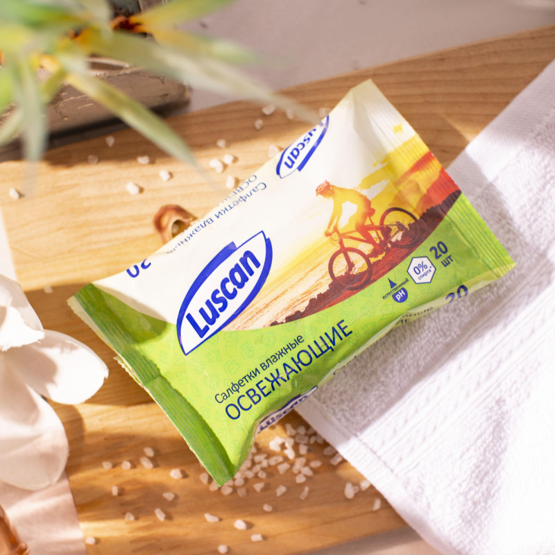 Салфетки влажные Luscan освежающие 20шт/уп
