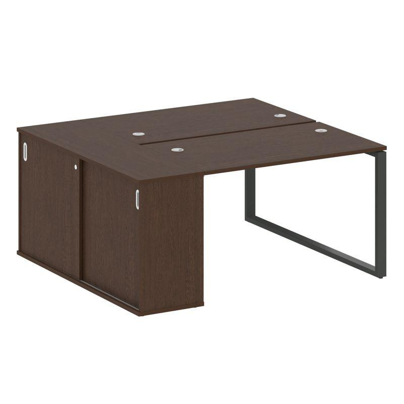 Metal System Рабочая станция с шкафом-купе на О-образном м/к БО.РС-СШК-1.2 Т Венге Цаво/Металл Антра