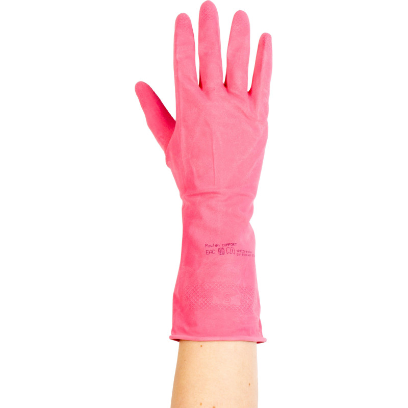 Перчатки резиновые Paclan Practi Comfort розовые 4076514 р.М
