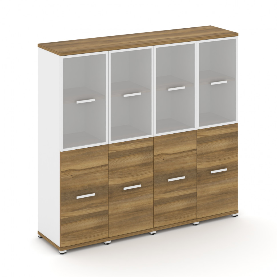 Concept Шкаф 4 узкие секции, 4 ниши  CN.STU-442 RMW W Сандал Янтарный/Белый Бриллиант/Металл Белый/С