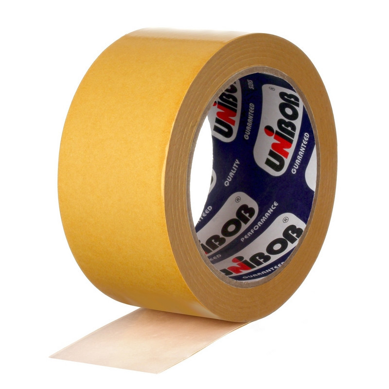 Клейкая лента двухсторонняя  UNIBOB 50мм х 10м (полипропилен)