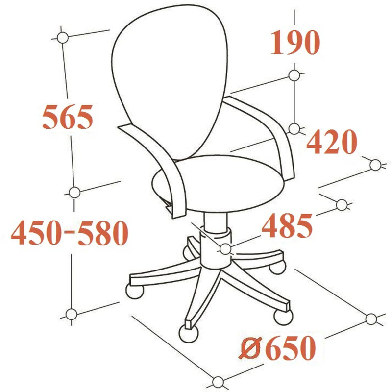 Кресло 0MX_VB_EChair-225 PTW_TW11 сетка/ткань черный