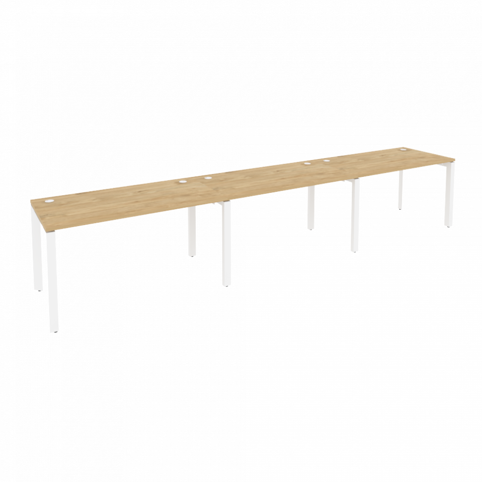 Onix Рабочая станция на П-образном м/к O.MP-RS-3.3.7 Тиквуд Светлый/Металл Белый 4140*720*750 Onix Рабочая станция на П-образном м/к O.MP-RS-3.3.7 Тиквуд Светлый/Металл Белый 4140*720*750