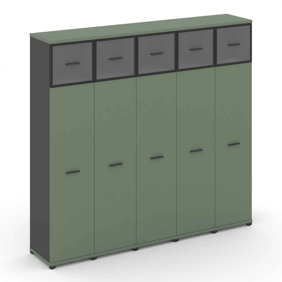 Concept Шкаф 5 узких секций, 5 ниш CN.STU-557 RPB A Кобо/Антрацит/Металл Антрацит/Прозрачный 2084*42