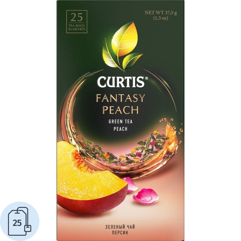 Чай Curtis Fantasy Peach зеленый, 25сашет
