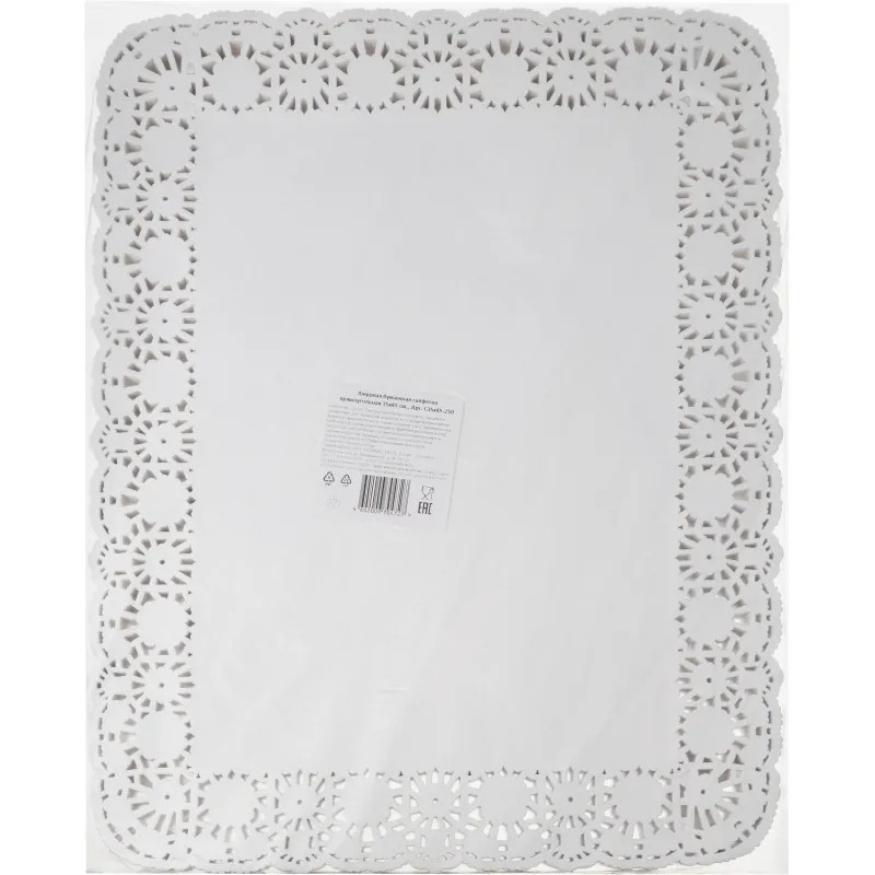 Салфетки ажурные Гуслица бумажные прямоугольные 35х45см 250шт/уп
