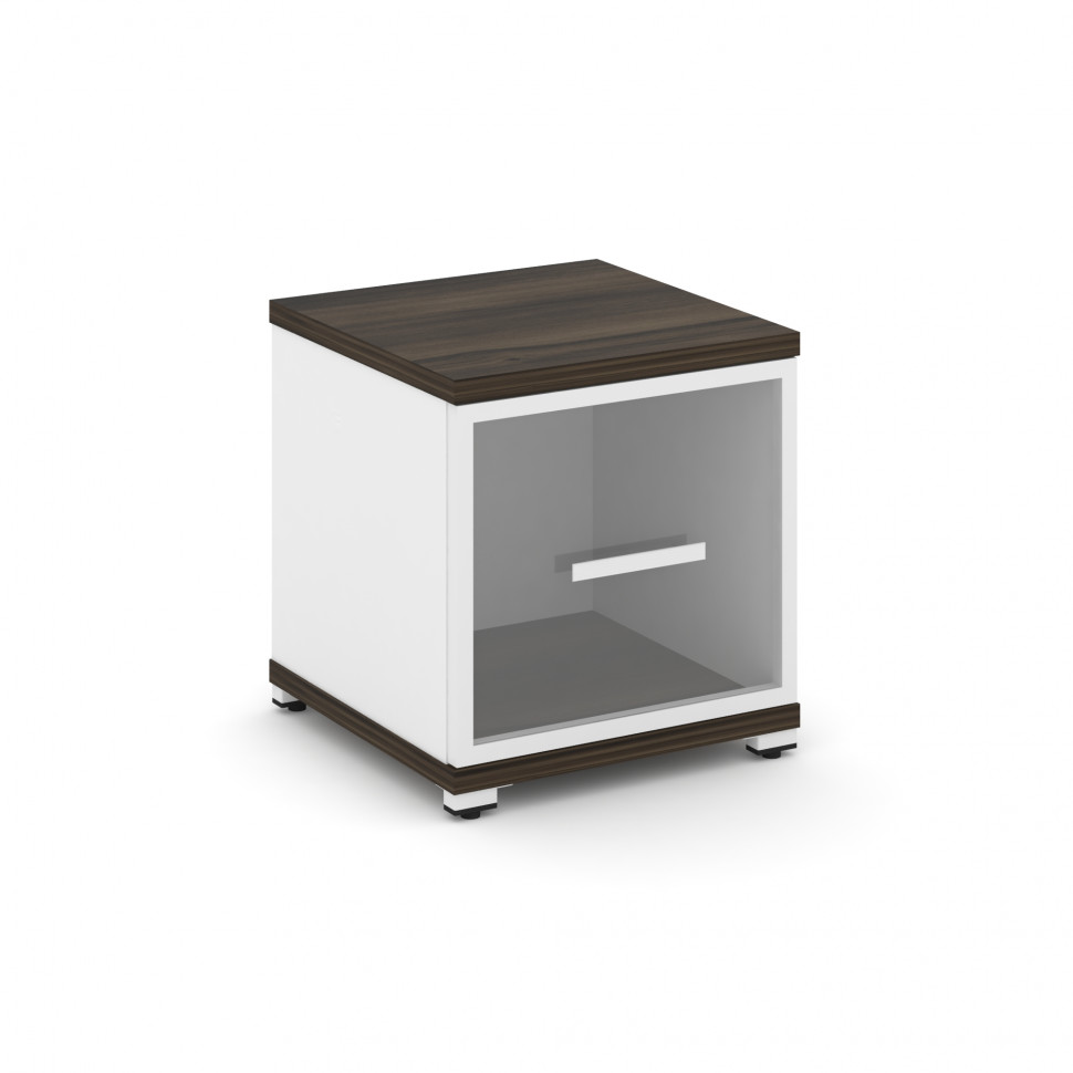 Concept Шкаф 1 узкая секция, 1 ниша CN.STU-113 RPW W Дуб Мали/Белый Бриллиант/Металл Белый/Прозрачны