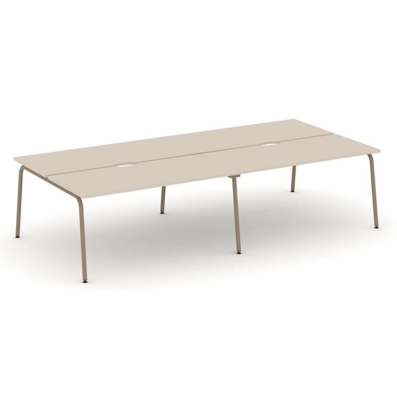 Estetica Рабочая станция 4 места ES.D.RS-4.4-VK Капучино/Металл Латте 3160*1500*750 Estetica Рабочая станция 4 места ES.D.RS-4.4-VK Капучино/Металл Латте 3160*1500*750